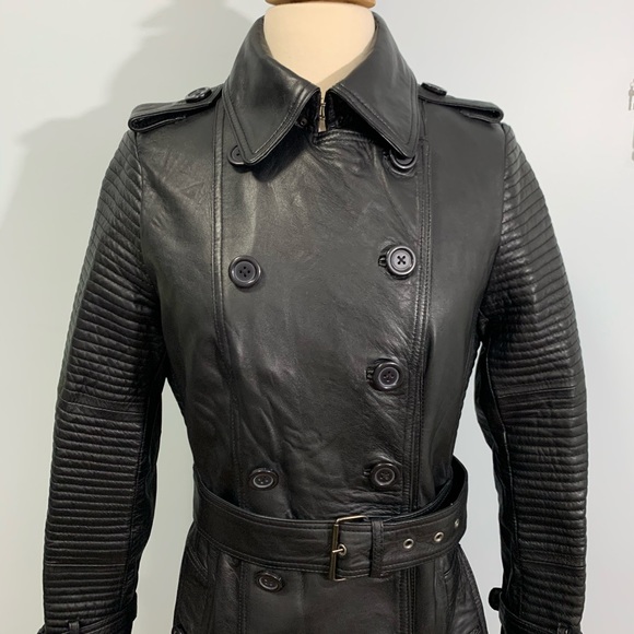 FZ Merchandise Double Breasted Belted Moto Leather Coat Size XS - Picture 4 of 13